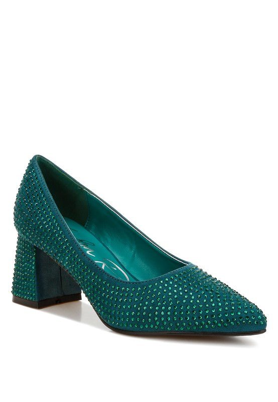 Caspia Rhinestones Embellished Pumps - Loving It Shop