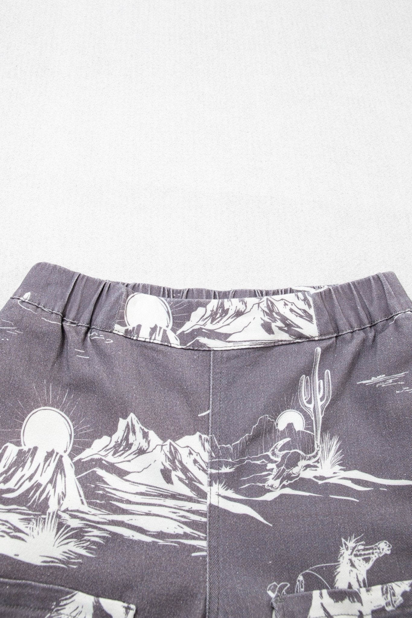 Gray Wild West Riding Vintage Printed Shift Jeans - Loving It Shop