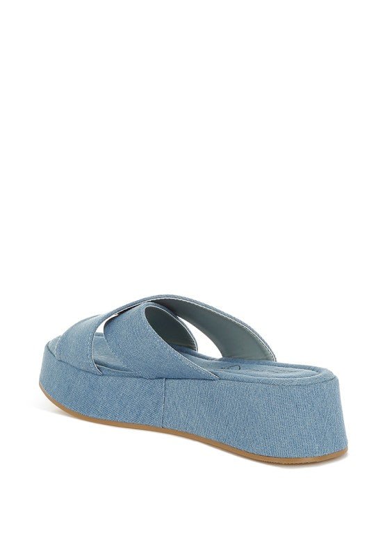 Karbi Denim Flatform Slip Ons - Loving It Shop