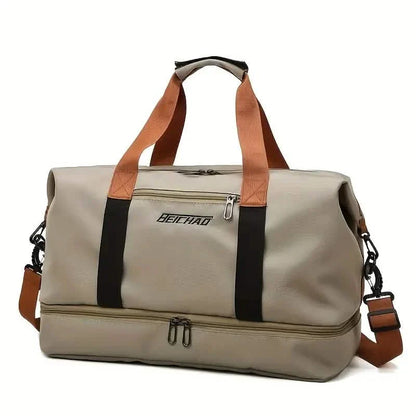 Nylon Duffel Bag for Travel – Large Capacity, Foldable, Shoe Compartment – Men &amp; Women