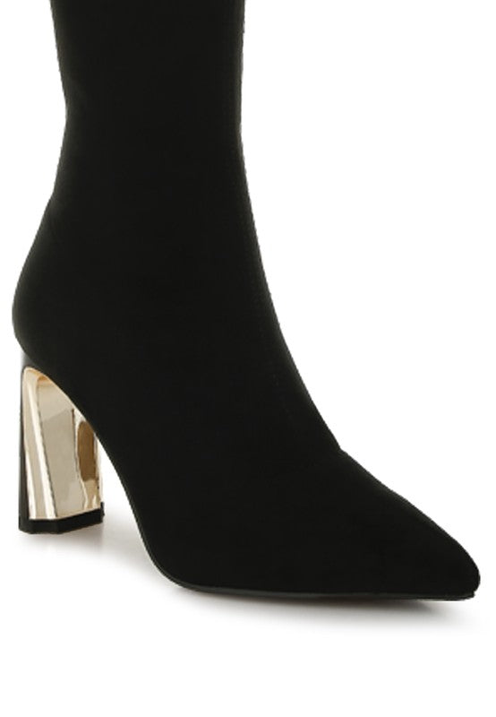 Star Gazer Slim Block Heel Long Boots