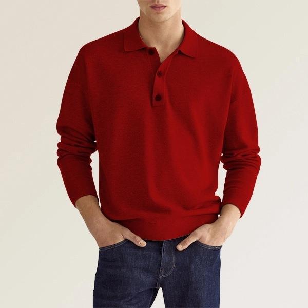 New Autumn Long Sleeve V-neck Buttons Men&