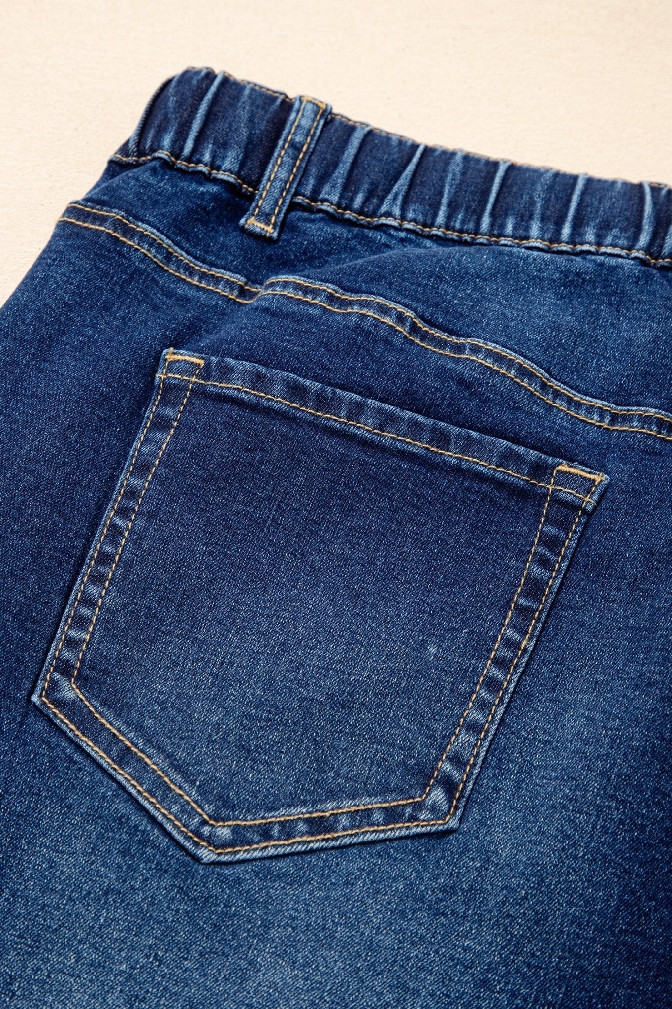 Blue Acid Wash Contrast Lace - up Plus Size Jeans - Loving It Shop