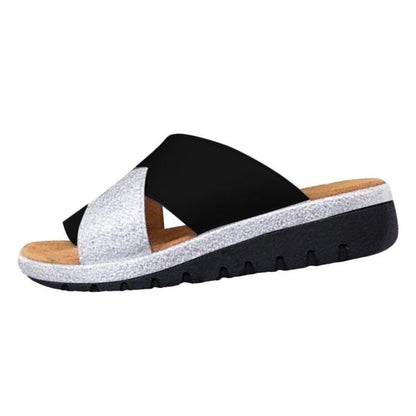 Solid Color Set Toe Beach Slippers Women&