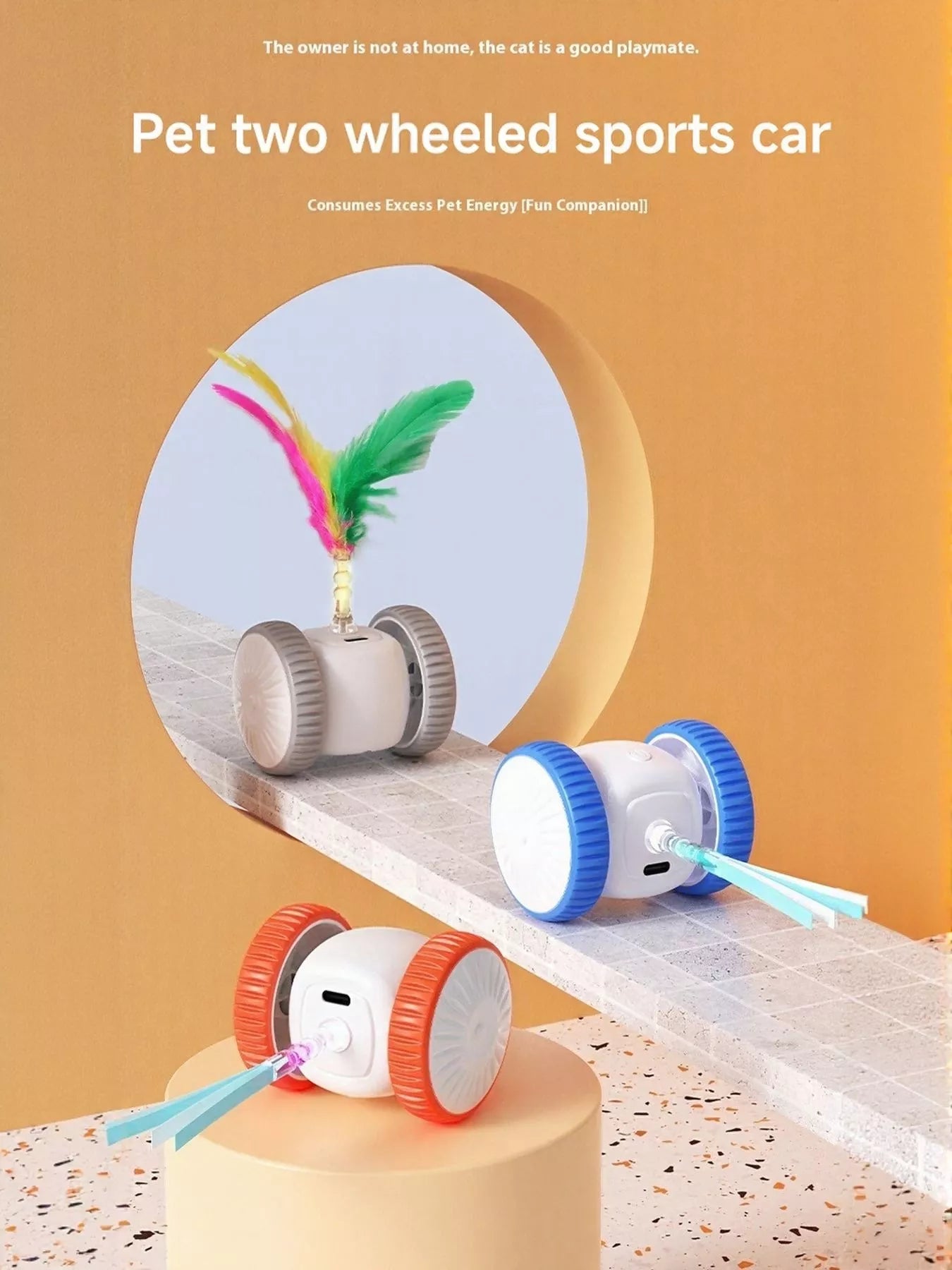 Interactive Self - Rotating Feather Pet Chase Toy - Loving It Shop