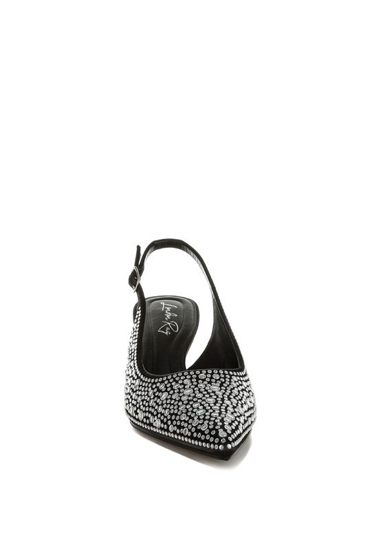 Vernaos Pointed Toe Rhinestone Slingbacks - Loving It Shop