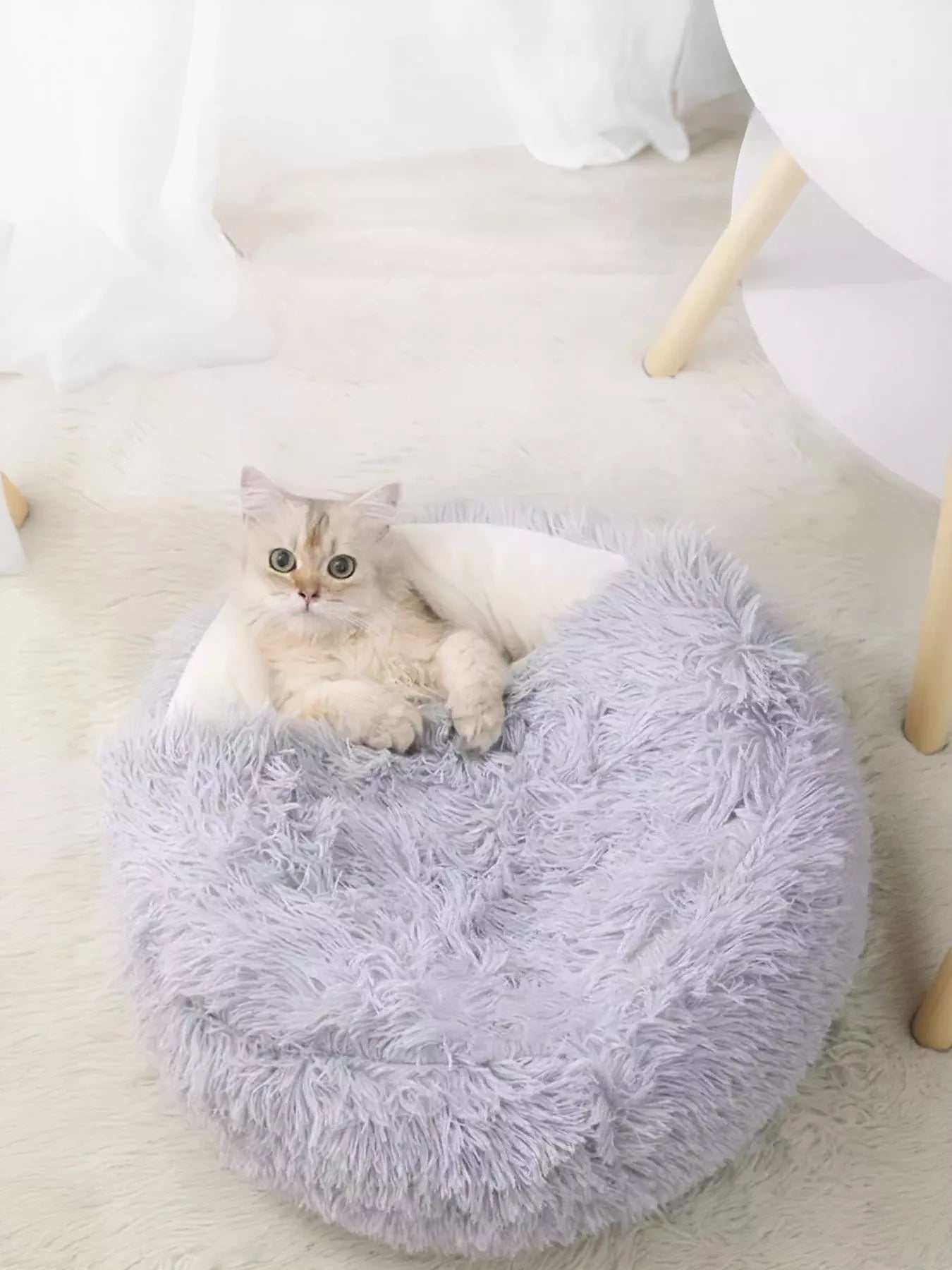 Round Plush Calming Pet Nest - Loving It Shop