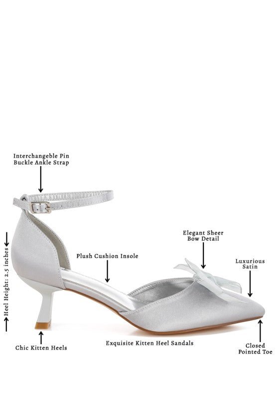 Cadell Bow Detail Satin Sandals - Loving It Shop