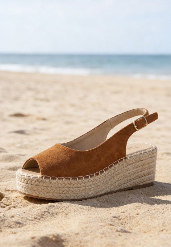 Georna Peep - Toe Espadrille Wedges - Loving It Shop