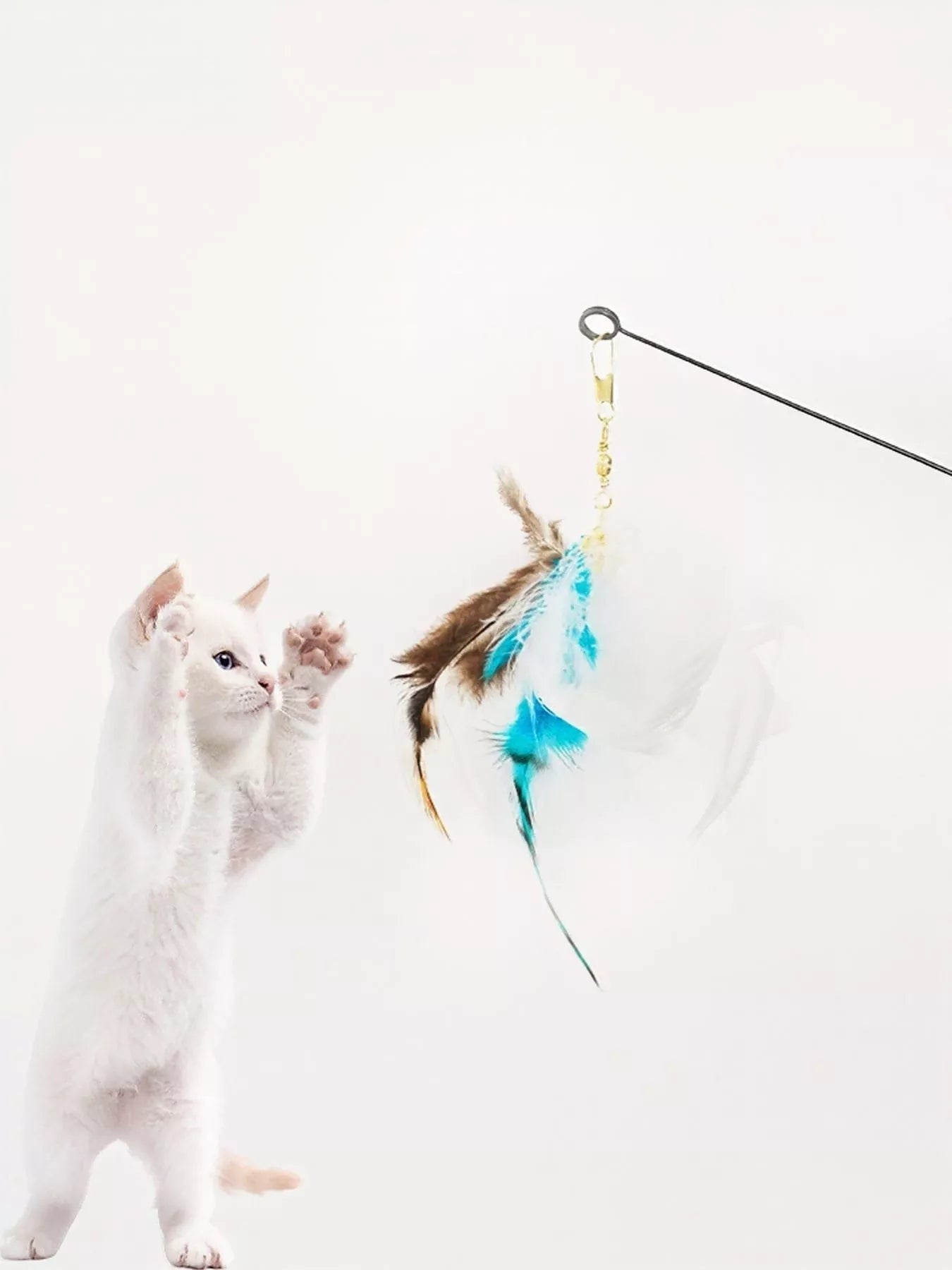 Interactive Feather Teaser Cat Wand Toy - Loving It Shop