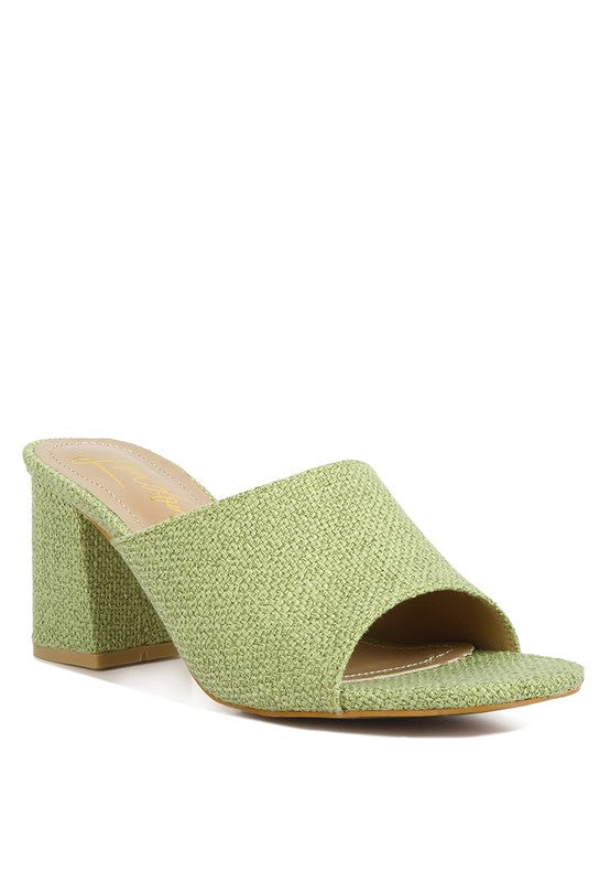 Addie Block Heel Slip On Sandals