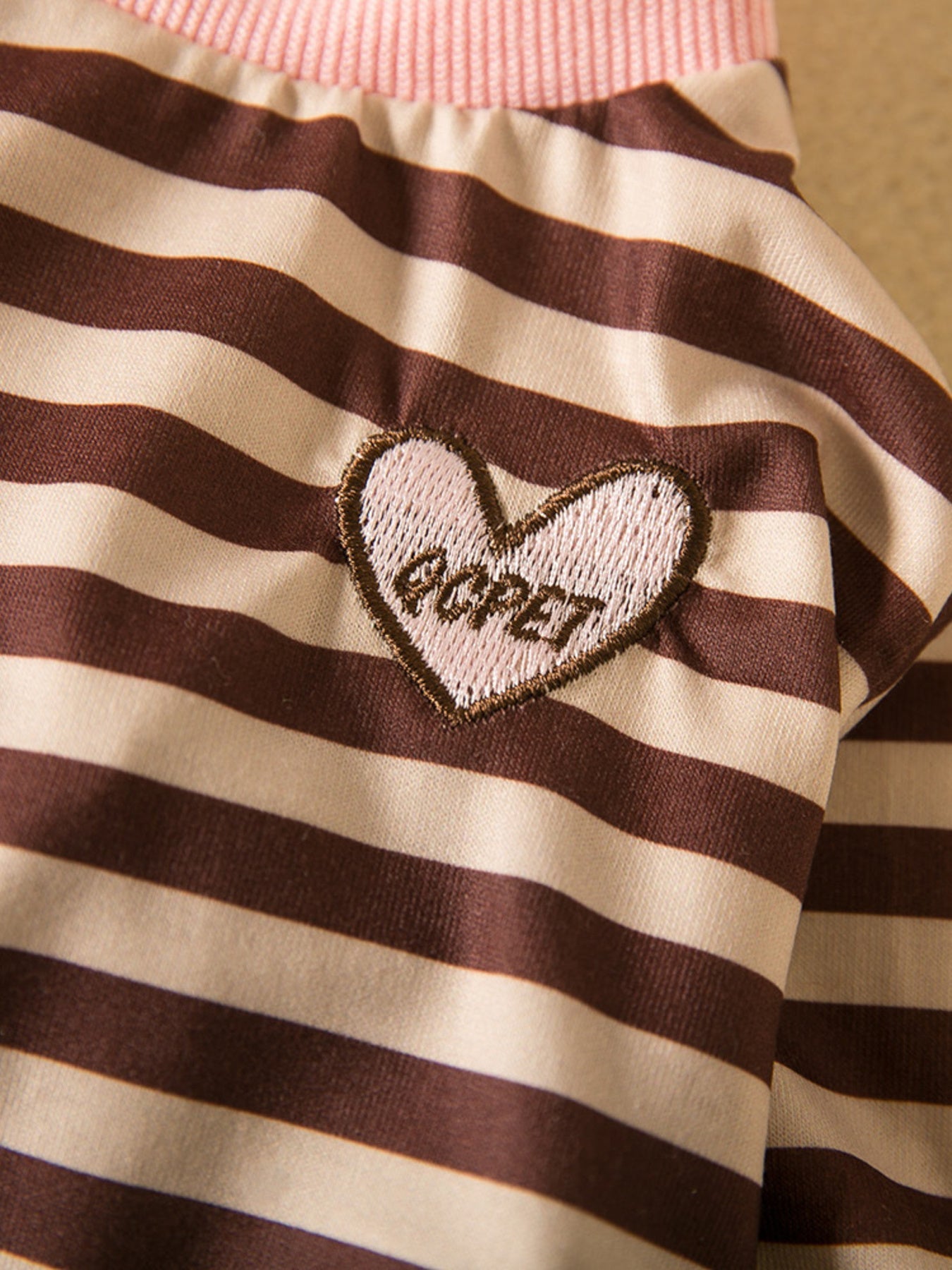 Striped Heart Patch Pet Top - Loving It Shop