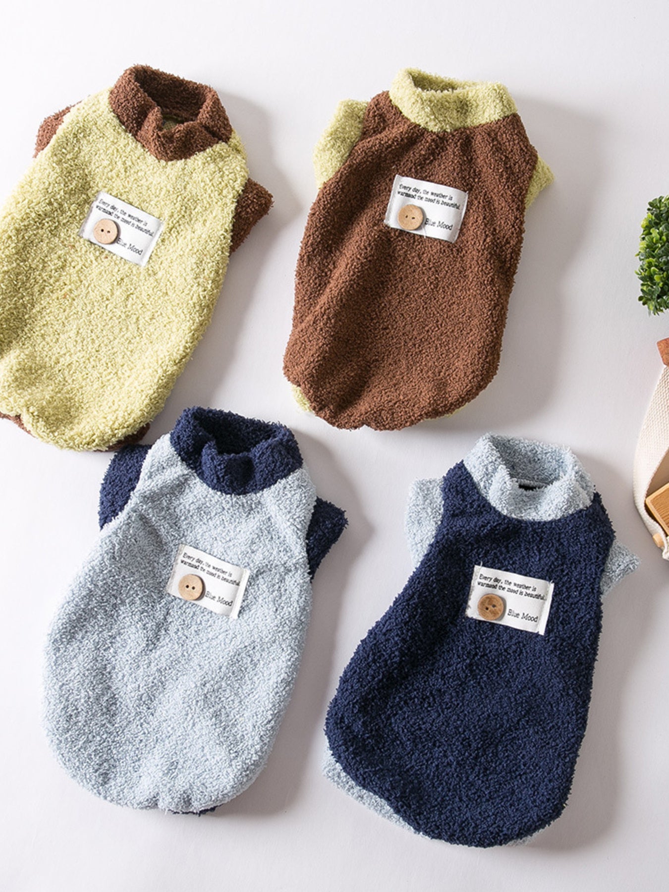 Fleece Pet Sweater with Button Decor - Loving It Shop