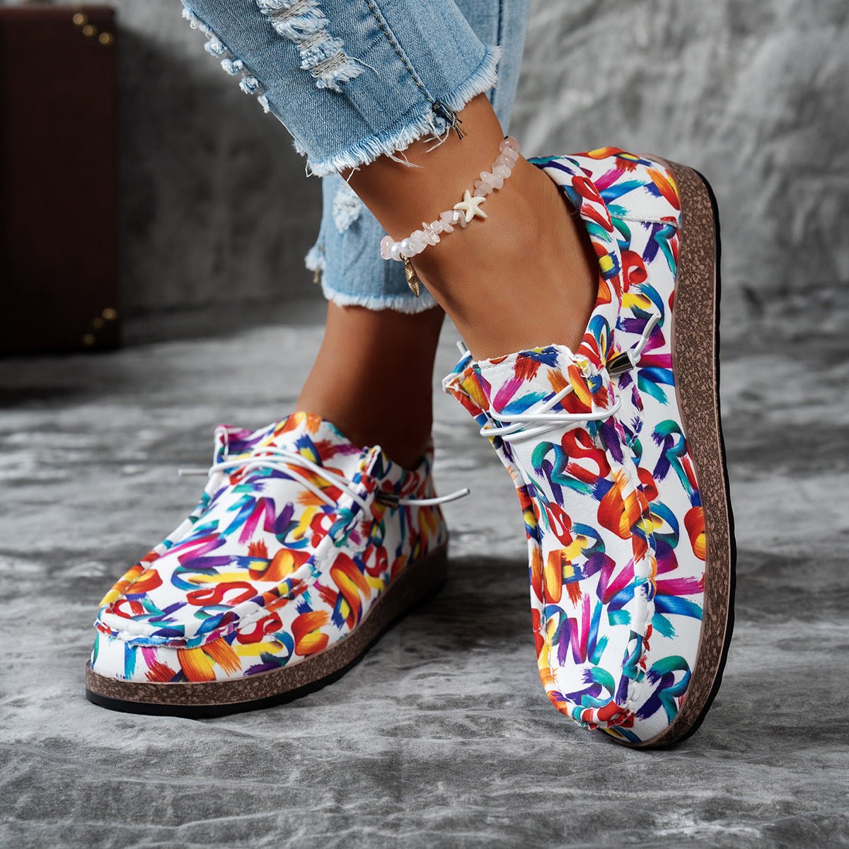 Colorful Printed Casual Loafers - Loving It Shop