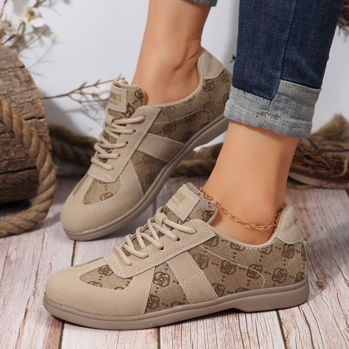 Lace Up Round Toe Sneakers - Loving It Shop