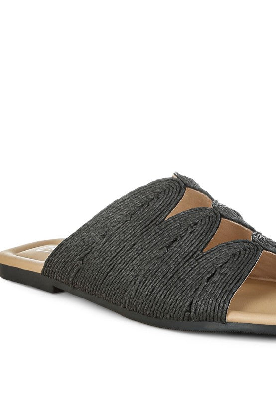 Daisy Doe Raffia Square Toe Flats