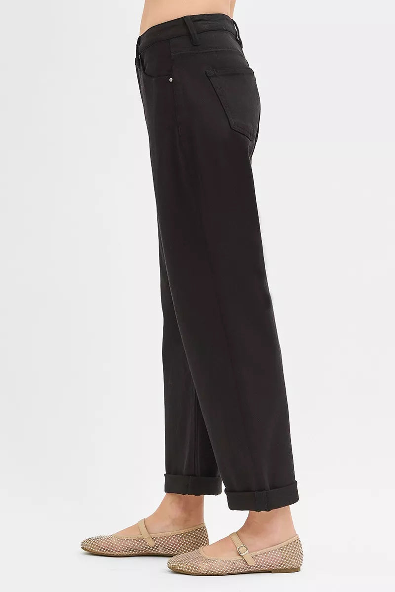 Tummy Control Mid Rise Ankle Barrel Relaxed Baggy