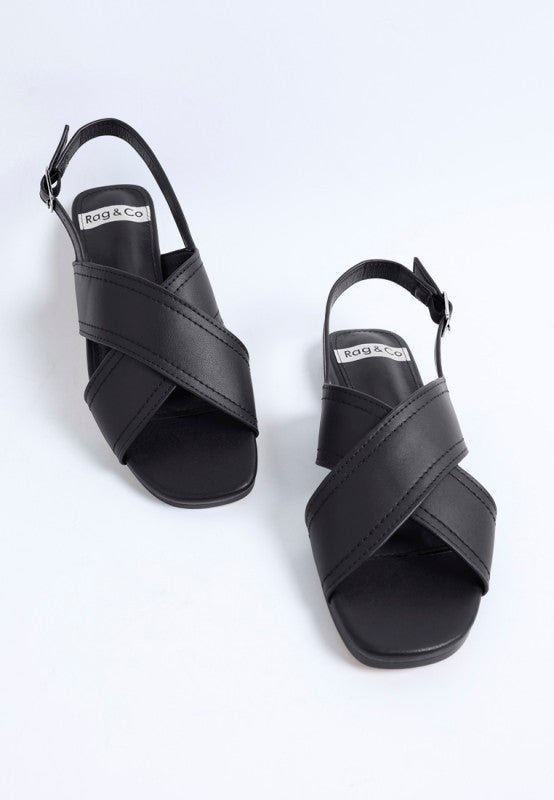 Jamon Classic Cross-Strap Buckled Flats