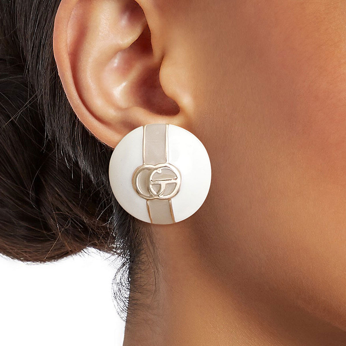 Dome Stud Earrings Ivory Elegance Stylish Statement Jewelry
