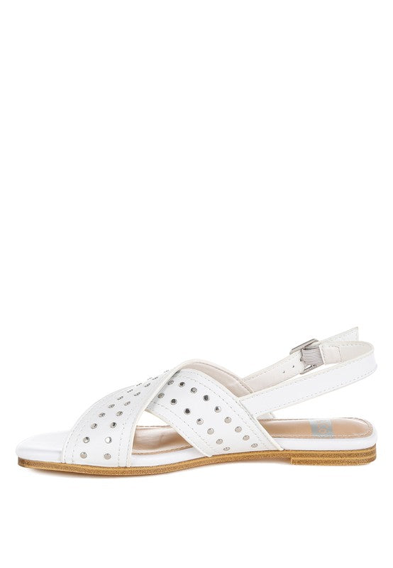 Calluna Stud Embellished Buckled Flats
