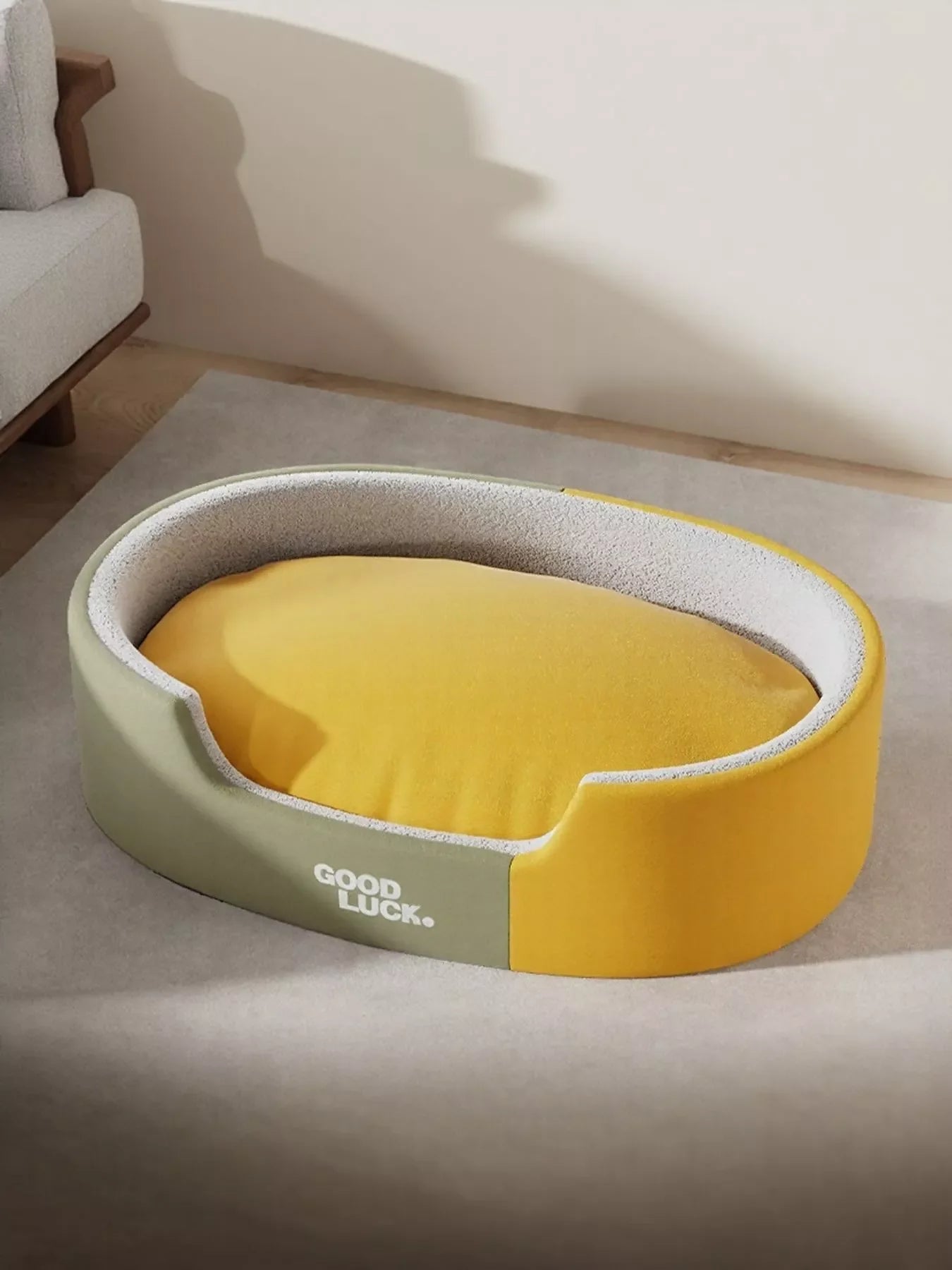 Thickened Oval Two - Tone Plush Pet Nest - Loving It Shop