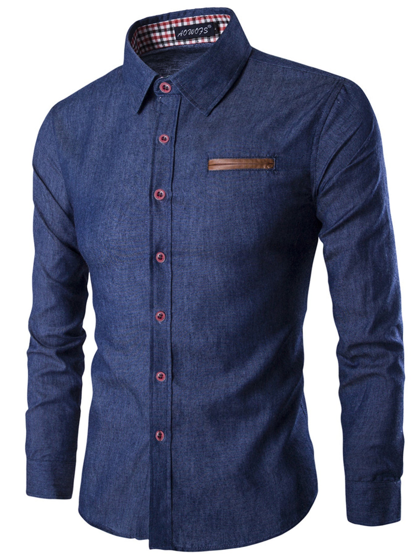 Men's Plus Size Casual Slim Fit Long Sleeve Denim Shirt