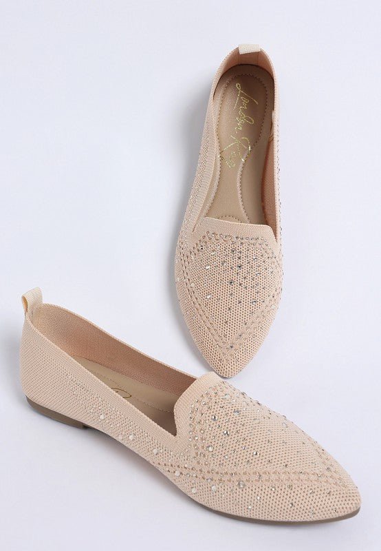 Abedi Rhinestone Embellished Pull Tab Loafers - Loving It Shop