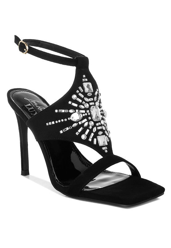 Warda Jeweled Shiny Stiletto Heels - Loving It Shop