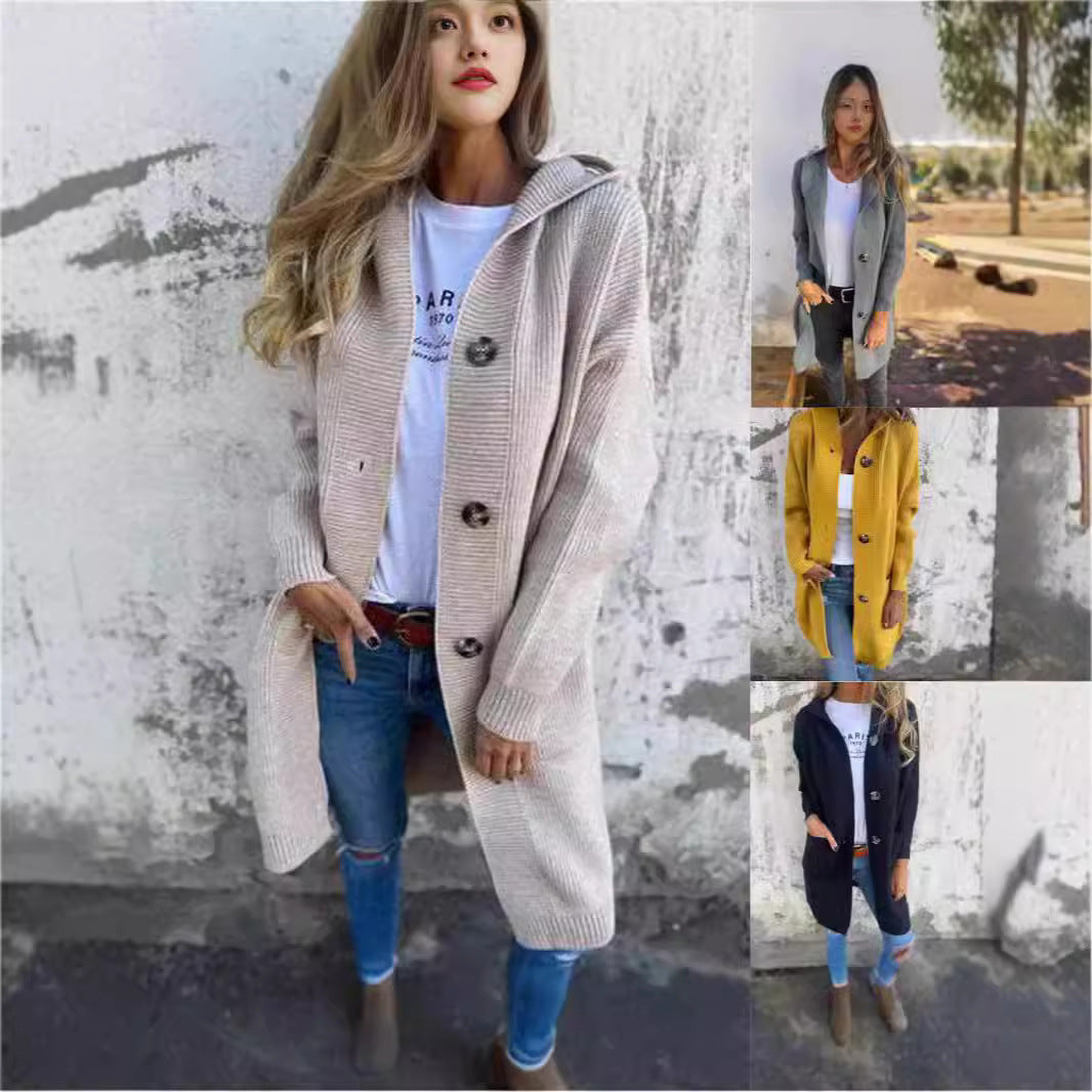 Mid-length Sweater Cardigan Women&