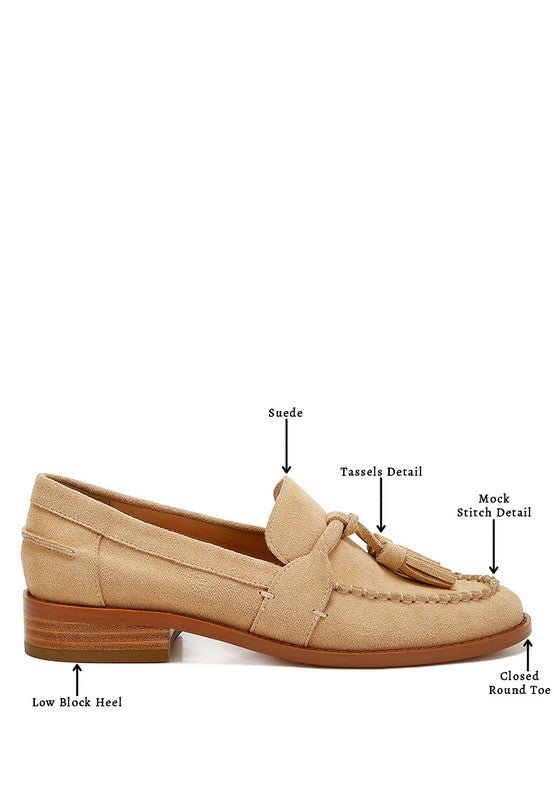 Rhone Tassels Detail Genuine Suede Loafers - Loving It Shop