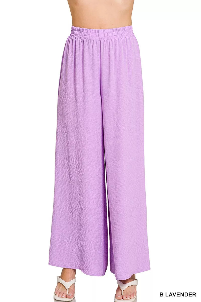 Woven Airflow Elastic Waistband Pants