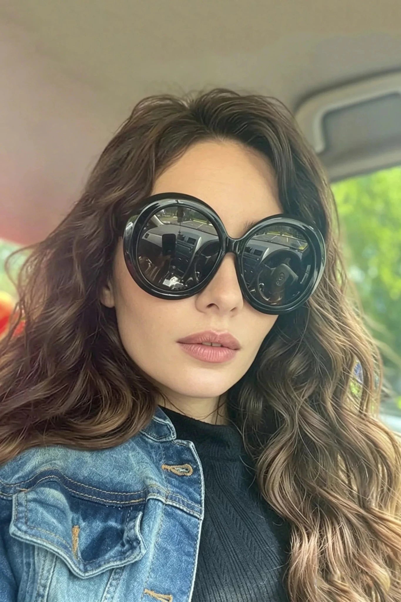Oversized Round Frame Fashion Sunglasses - Loving It Shop
