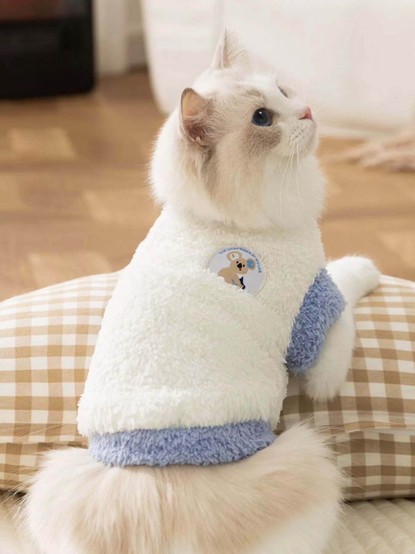 Cozy Plush Pet Sweater with Cute Patch - Loving It Shop