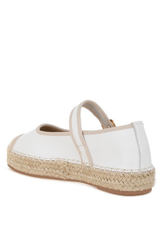 Ostac Genuine Leather Mary Jane Espradrilles - Loving It Shop