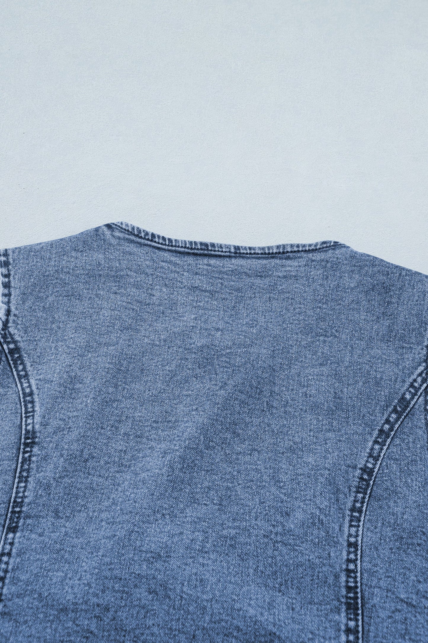 Ashleigh Blue Buttoned Front Slit Denim Vest