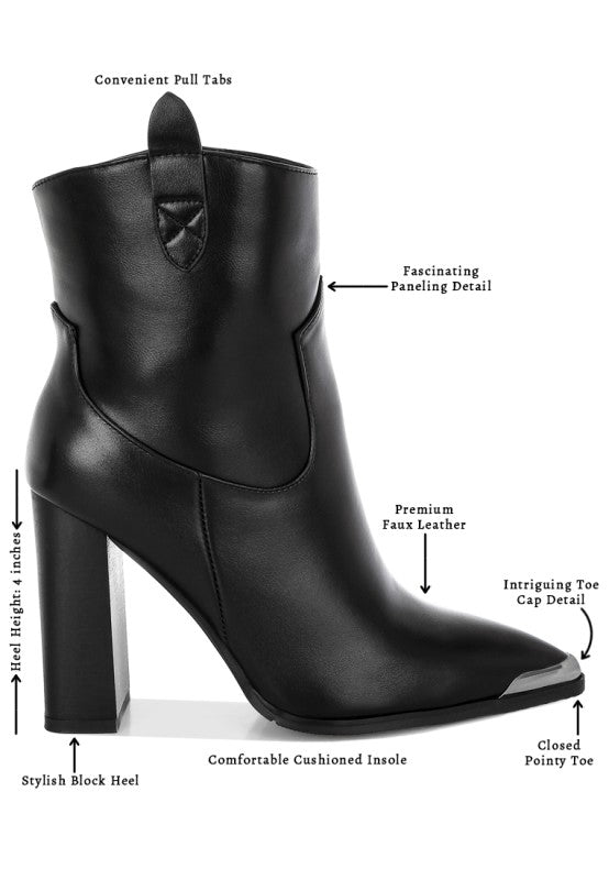 Hatter Pointed Toe Faux Leather Boots