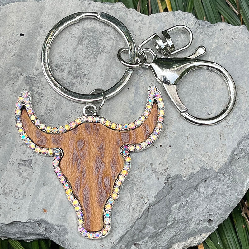 Retro Embossing Western Style Handbag Pendant Keychain