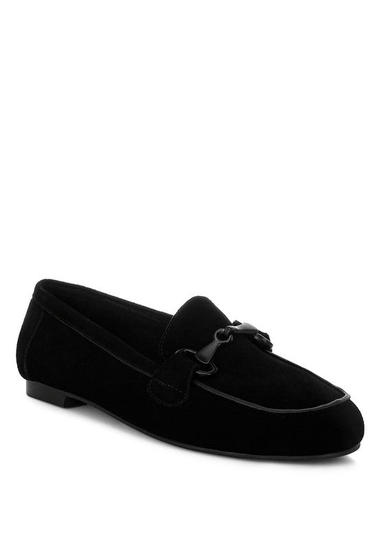 Awen Monochromatic Horsebit Real Suede Loafers - Loving It Shop