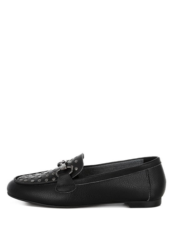 Modaha Horsebit & Embellished Real Leather Loafers