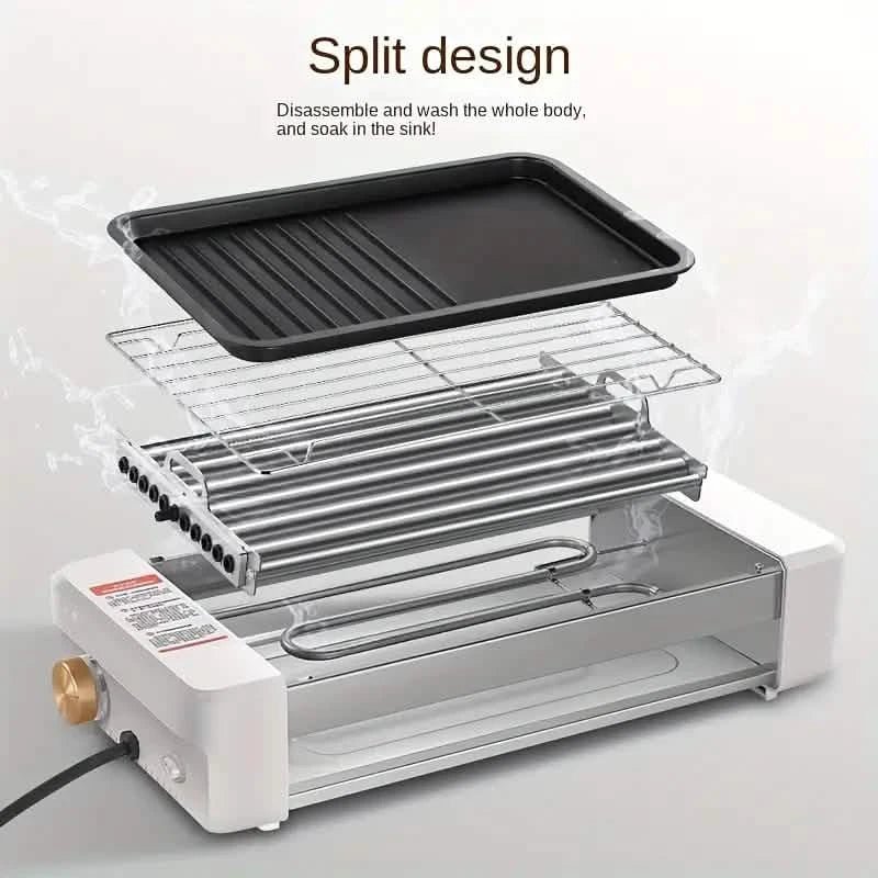 4-in-1 Multifunctional Sausage Grill – Non-Stick, Adjustable Temp, Removable Pan, Kitchen &amp; Dorm Use