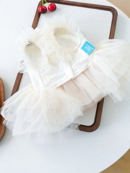 Bow Tulle Ruffle Pet Dress - Loving It Shop