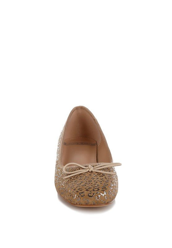 Ningen Leopard Print Block Heel Ballerinas - Loving It Shop