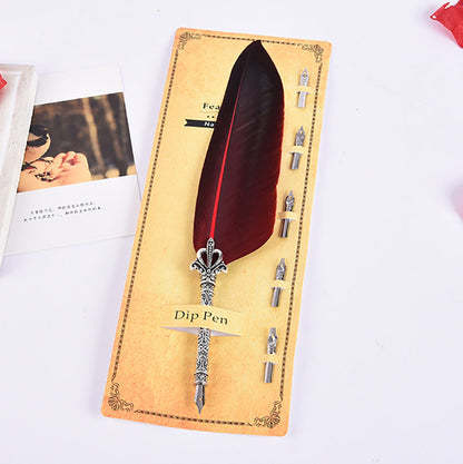 Creative Retro Turkey Feather Pen Teacher&
