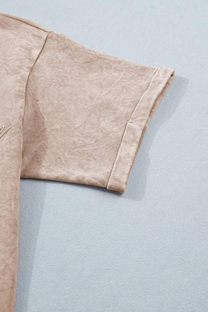 Casual saved by grace Mineral Washed Cotton T Shirt - Loving It Shop