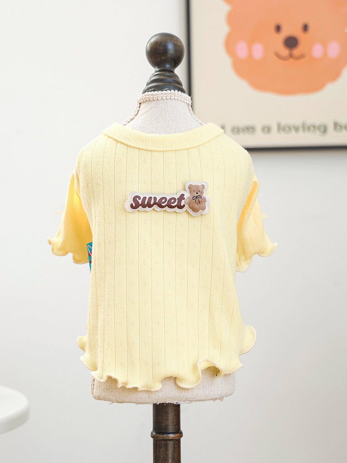 Sweet Bear Patch Ribbed Pet Top - Loving It Shop
