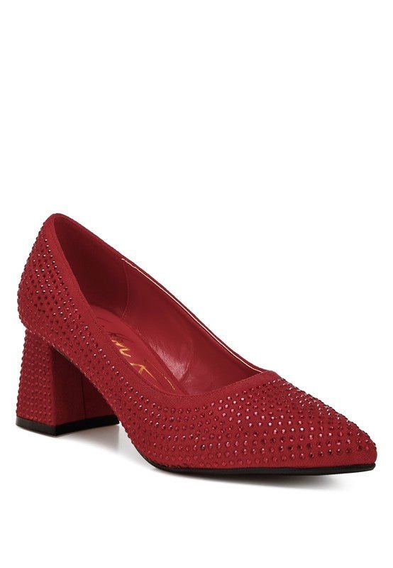 Caspia Rhinestones Embellished Pumps - Loving It Shop