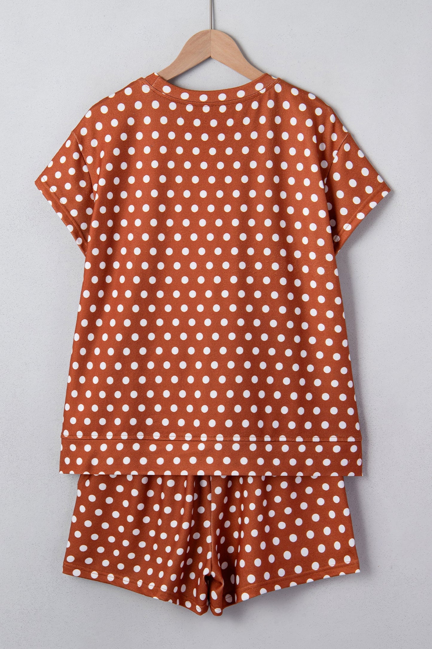 Brown Polka Dot Print Short Set