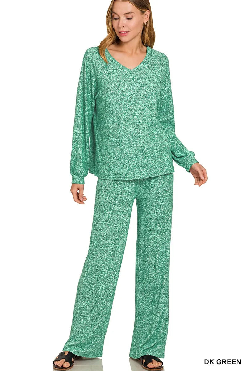 Soft Melange Long Sleeve Tee &amp; Pants Set