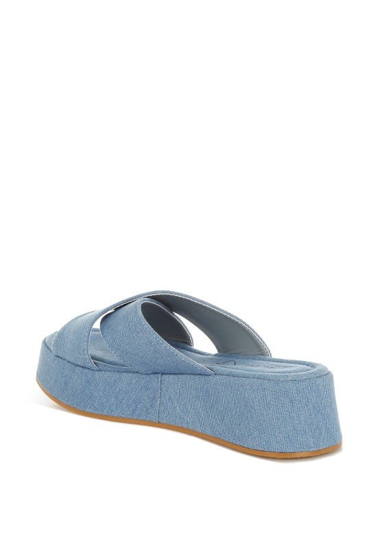 Karbi Denim Flatform Slip Ons - Loving It Shop