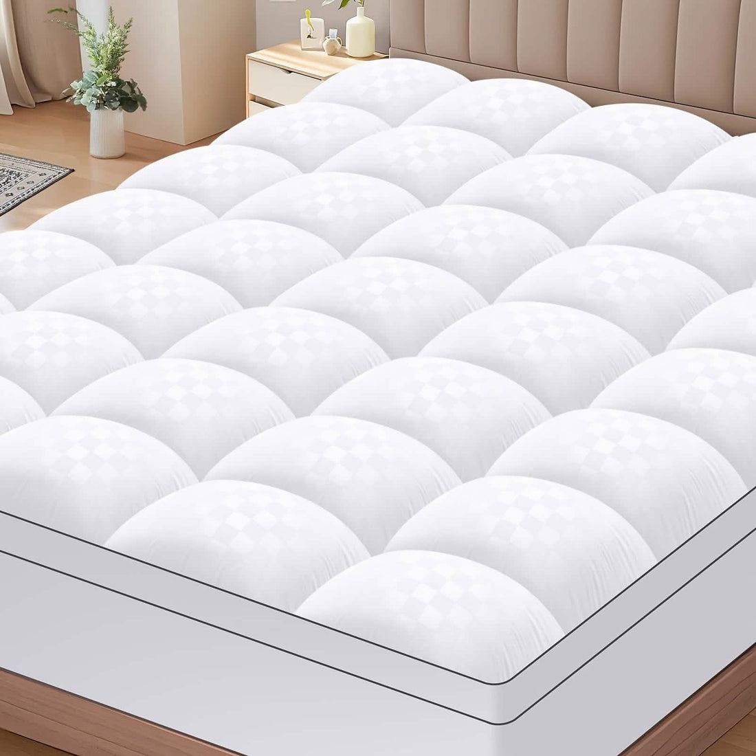 Extra Thick Mattress Topper – Soft, Cooling &amp; Breathable (Multiple Sizes &amp; Colors)